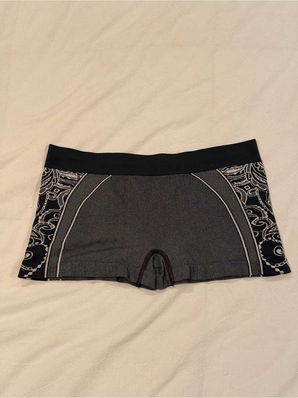 Athleta Gray & Black Patterned Athletic Undershorts